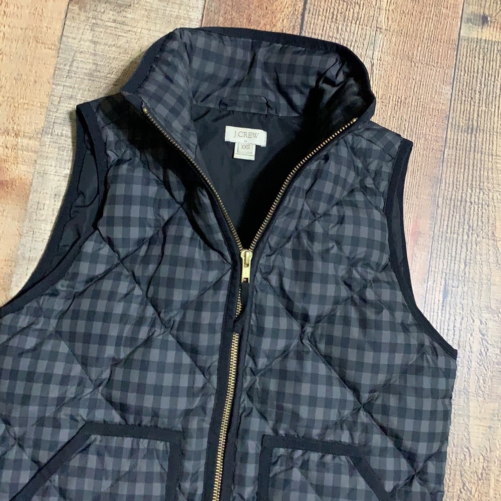 J. Crew Gingham Checkered Plaid Excursion Down Pu… - image 8
